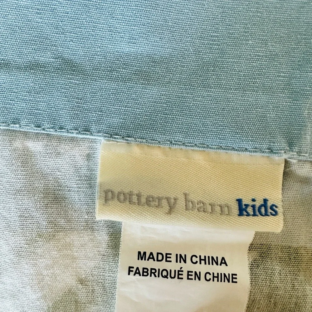 Pottery Barn Kids 100% Cotton Shower Curtain with Animal Appliqués